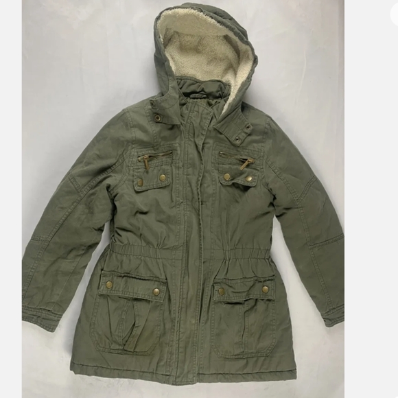 🎄Yoki Khaki Green Utility Sherpa Lined Jacket ~ Size XL - Picture 1 of 1